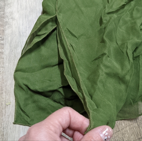 Margot Rozanska Silk Green Sleeveless Blouse - Picture 4 of 6